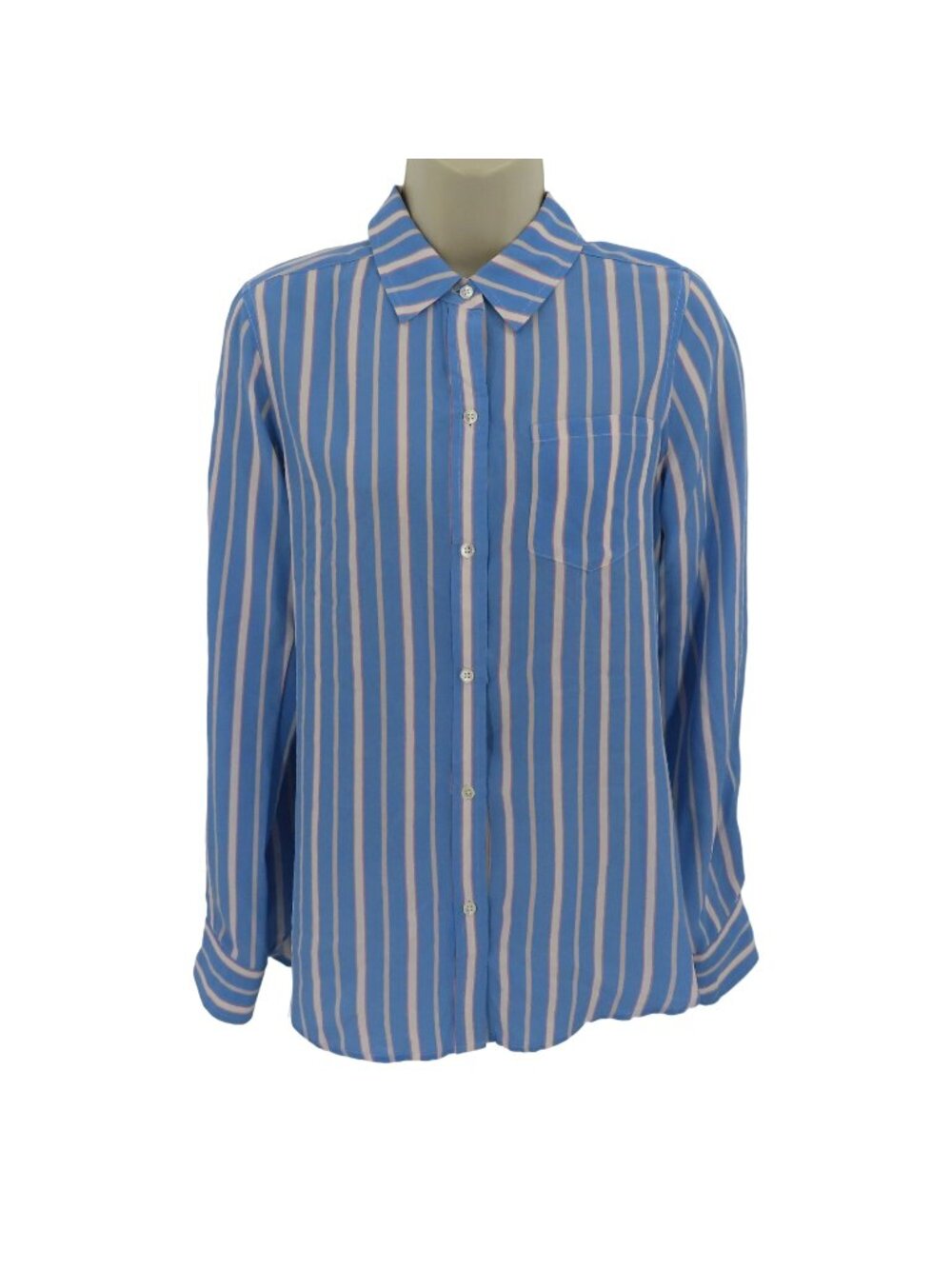Rails Womens Small Kate New Haven Stripe Blue Pink Collared Button Front Shirt